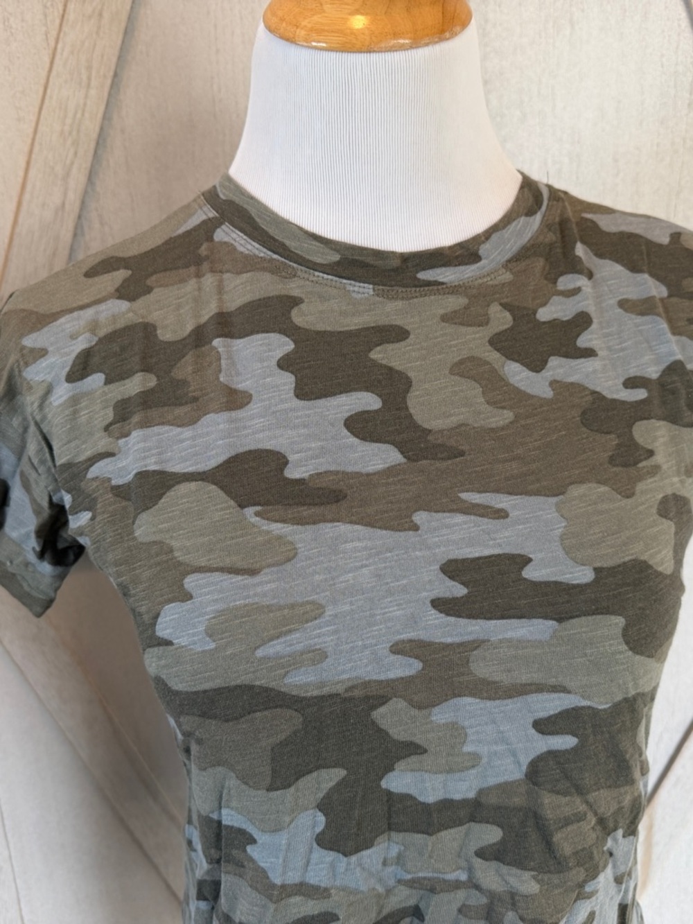 Heather Gray & Olive Camo Casual Top